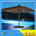 UV protective patio waterproof crank umbrella solar led parasol light